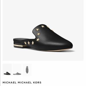 Michael Kors Star Studded Black Mule Loafer